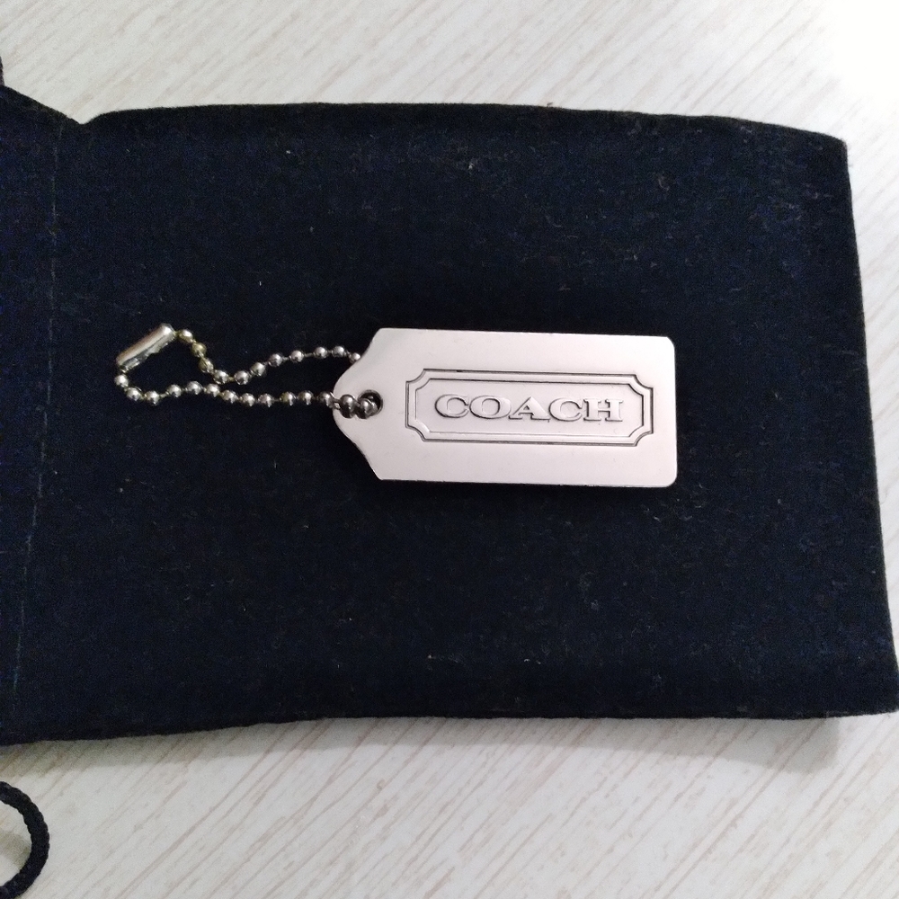 Coach Silvertone hangtag, 2 inch . Nice